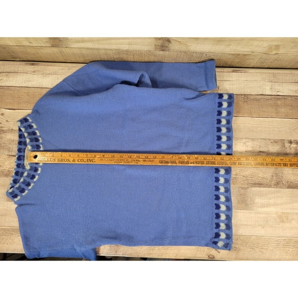 VTG Imported P&M Distributors Sweden 100% Wool Blue Size pics for measurements - Picture 5 of 6